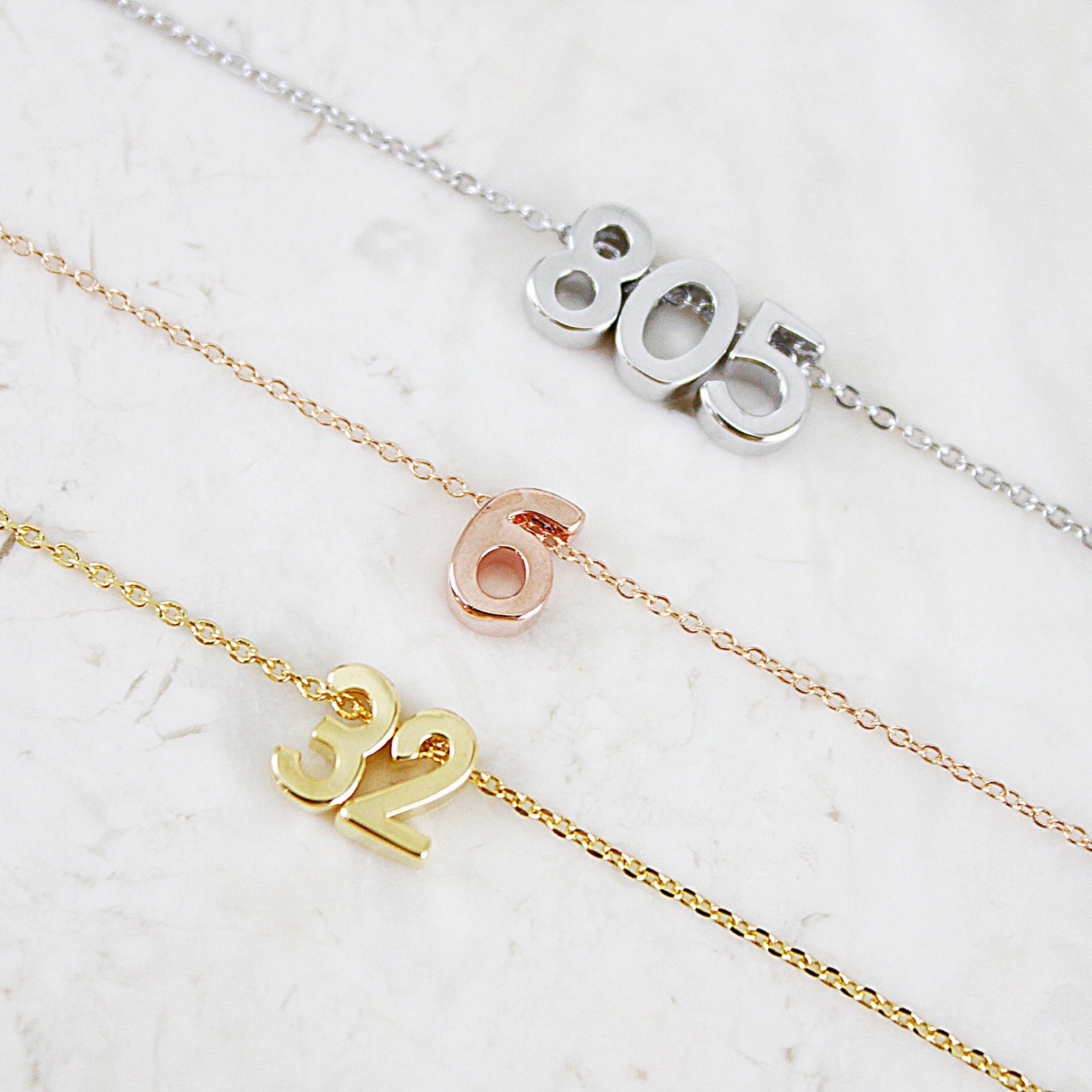 Number Necklace Etsy