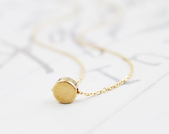 Dainty Dot Necklace Tiny Round Pendant Necklace. Simple Dot Necklace. Dainty Circle Necklace