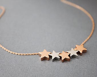 Multiple Star Charm Necklace, Star necklace, Star