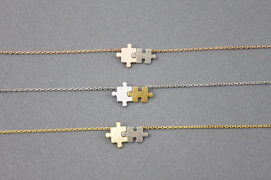 Simple Puzzle Necklace Puzzle Charm Necklace Dainty and Simple Necklace