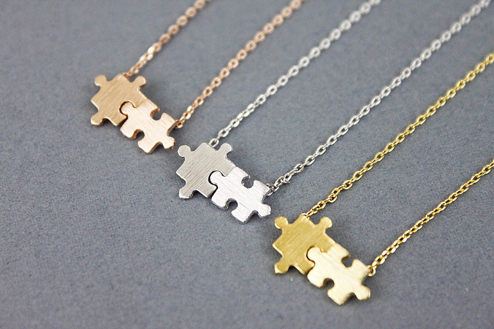 Gold puzzle necklace Puzzle Charm Necklace Dainty and Simple Etsy