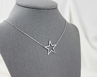 Open Star Necklace Star Charm Necklace Gifts for Friends