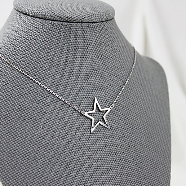 Open Star Necklace Star Charm Necklace Gifts for Friends