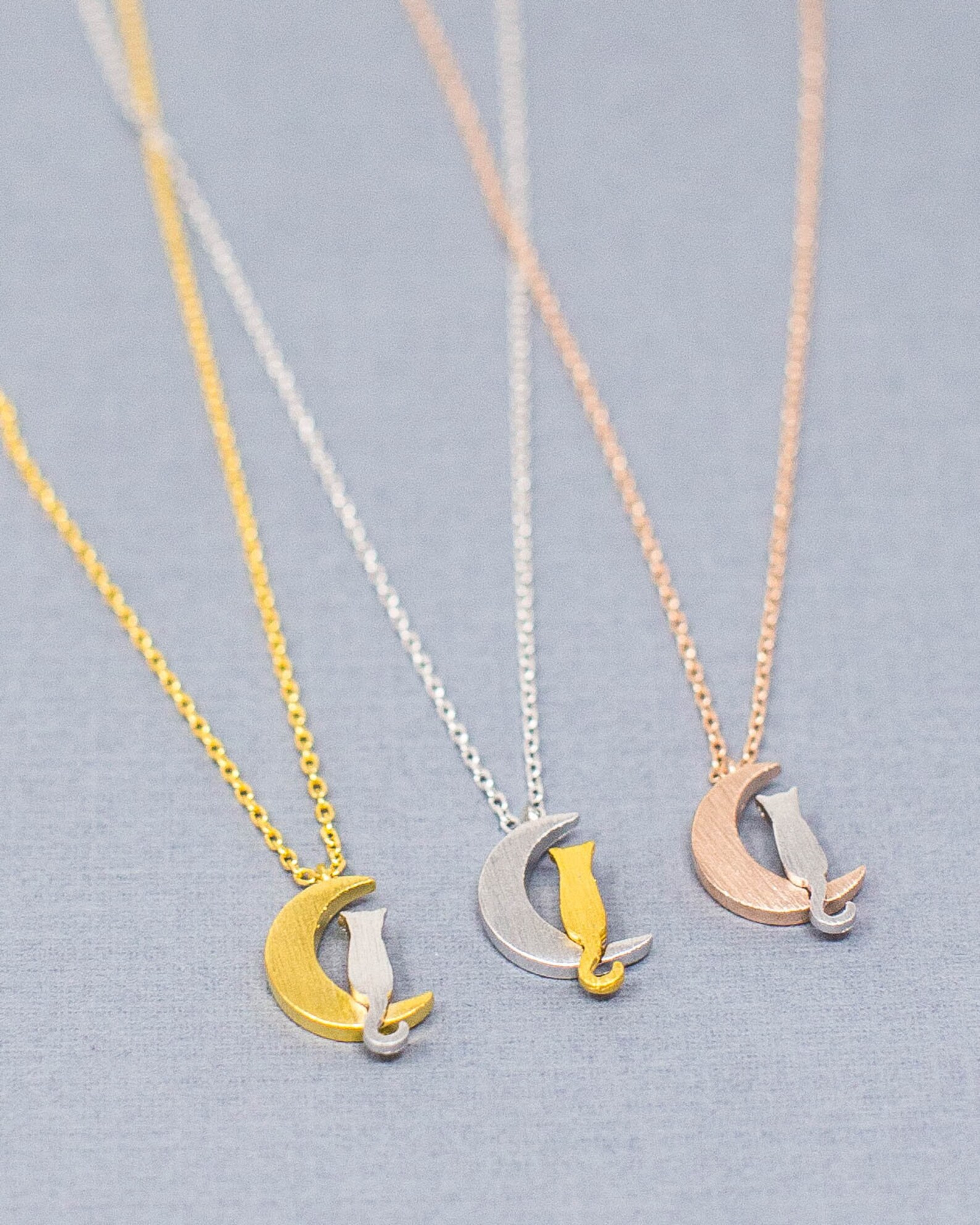 Moon and Cat Necklace Cat Necklace Necklace Sailor Moon Cat Etsy