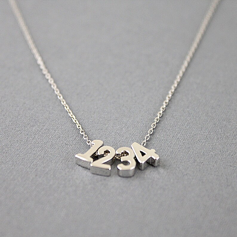 Number Necklace Etsy