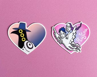 DEMON HEARTS Vinyl Stickers, choose one or both