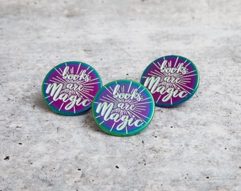 BOOKS ARE MAGIC lapel pin