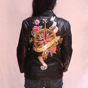 Hand Painted Leather Jacket - I know where i&#39;m going