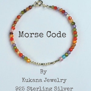 SISTER morse code bracelet, CUSTOM morse code bracelet, secret message morse code bracelet, gemstones, sterling silver gold filled, gift