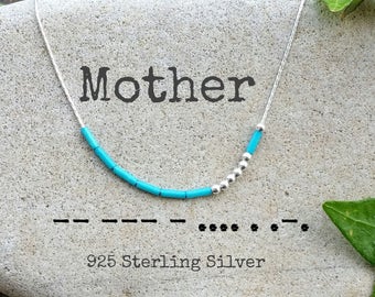 Mother Necklace, Mama necklace, Morse code, Morse Code Jewelry, Custom Morse Code Necklace, Mum Mom Morse Code Necklace, Mother Gift