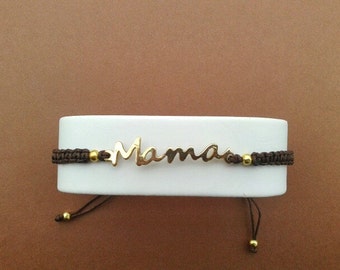 Bracelet Bracelet Mama Macrame Japanese Silk Brown