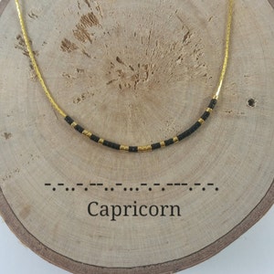 CAPRICORN Morse Code necklace, CUSTOM morse code, Secret Message, Dainty necklace, Personalized, Morse code jewelry, Birth necklace,BFF Gift image 4