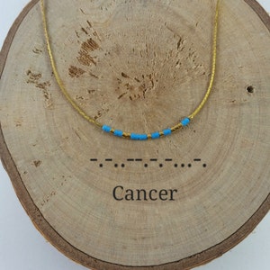 CANCER Morse Code necklace, CUSTOM morse code, Secret Message, Dainty necklace, Personalized, Morse code jewelry, Birth necklace, BFF Gift image 4