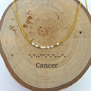 CANCER Morse Code necklace, CUSTOM morse code, Secret Message, Dainty necklace, Personalized, Morse code jewelry, Birth necklace, BFF Gift image 5