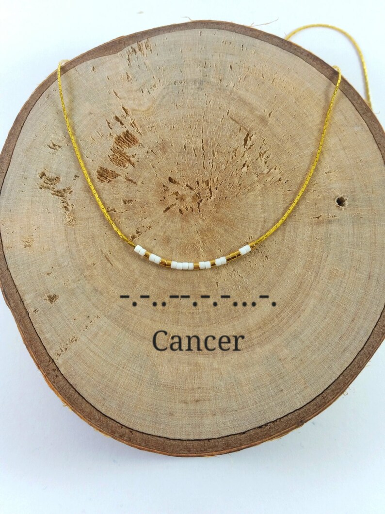 CANCER Morse Code necklace, CUSTOM morse code, Secret Message, Dainty necklace, Personalized, Morse code jewelry, Birth necklace, BFF Gift image 5