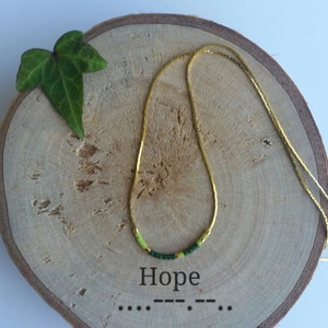 HOPE CUSTOM Necklace Morse Code Secret Message.Dainty necklace.Minimalist Personalized.Morse code jewelry. gold  silver plated necklace.