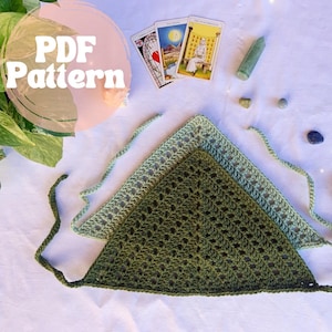 Froggy Bandana Crochet Pattern, Crochet Handkerchief, Froggy