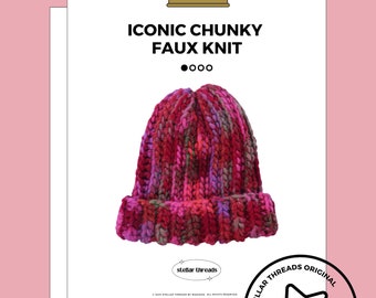 Crochet Beanie Pattern / Crochet Beanie Pattern / Chunky Crochet Beanie / Faux Knit Crochet Beanie Pattern / 1.5 Hour Crochet Beanie Pattern