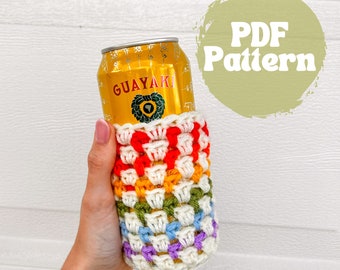 Summer Crochet Pattern / Beginner Crochet Pattern / Crochet Can Cozy / Quick Crochet Project