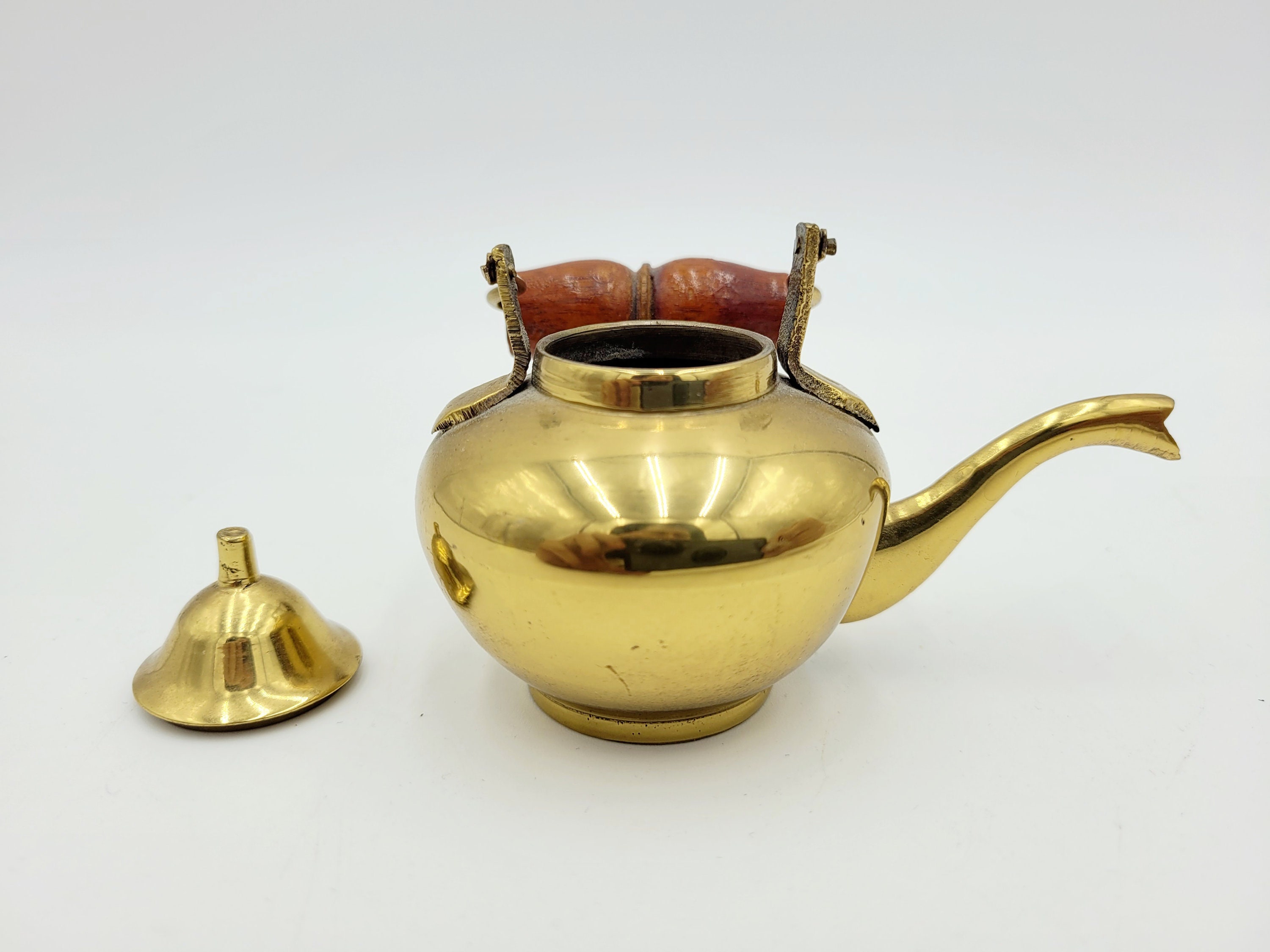 Tiny Brass Tea Pot With Lid Vintage Boho Eclectic Decor Etsy