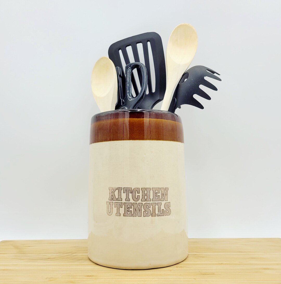 Vintage Kitchen Utensils Holder - Mid Century Modern Boho Eclectic ...