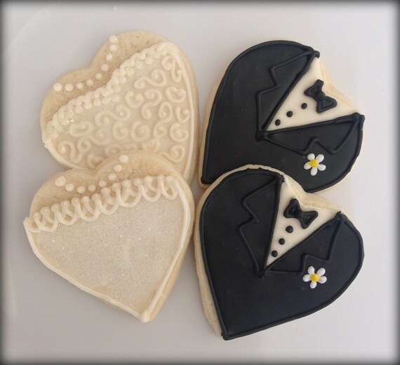 Bride And Groom Cookies Wedding Shower Cookies Custom Etsy