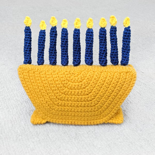 Hanukkah Menorah Crochet DIGITAL PATTERN - Hanukkah toy