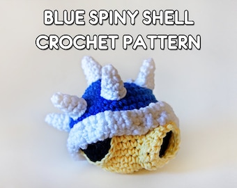 Blue Spiny Shell Crochet Pattern PDF - Kawaii Crochet, Video Game, Nerdy Amigurumi