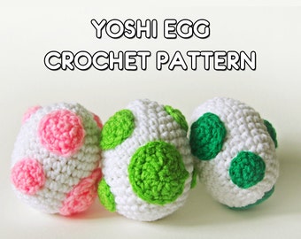 Yoshi Egg Crochet Pattern PDF - Kawaii Crochet, Video Game, Nerdy Amigurumi