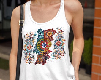 Portugal Floral Racerback Tank