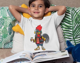 Hipster Rooster Character Youth Tee