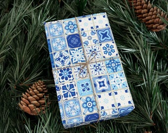 Portuguese Azulejos Pattern Gift Wrap Paper