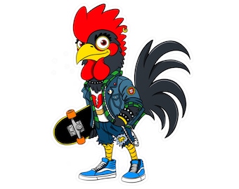 Punk Rock Rooster Vinyl Decals