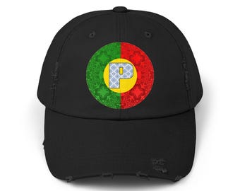 Unisex Distressed Cap Colorful Portugal Flag Design