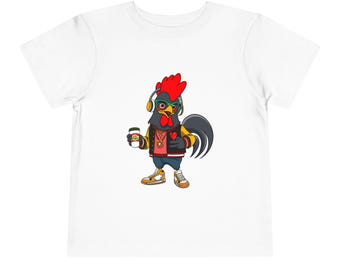 Hipster Rooster Toddler Tee - Fun Animal Design, Cute Kids' Shirt, Playful Gift for Birthdays, Summer Wear, Animal Lover's Apparel
