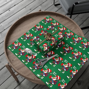 Boas Festa Rooser Gift Wrap Papers for Holidays, Christmas, Birthdays, Celebrations, Eco-Friendly Wrapping, Fun Patterns
