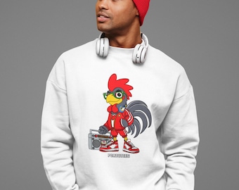 Hip-Hop Rooster Crewneck Sweatshirt (Unisex)