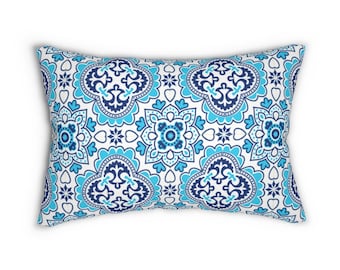 Azulejos Spun Polyester Lumbar Pillow