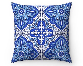 Azulejos Spun Polyester Square Pillow