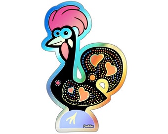 Rooster Holographic Die-cut Stickers