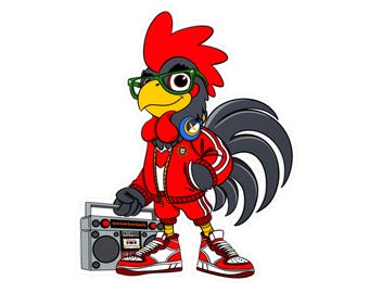 Hip-Hop Rooster Vinyl Decal