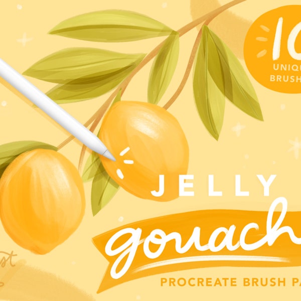 Jelly Gouache Brush Pack (10 Procreate Brushes)