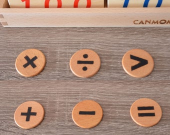 Natural math symbols / natural wooden math toy