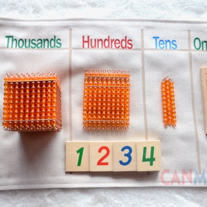 Montessori golden beads / Montessori toy / Montessori Math toy Set / Montessori Math / Kindergarten Math / Homeschool Math / Math Activities