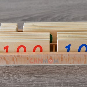 Chiffre Montessori en bois avec symboles mathématiques | Jouets Montessori | nombres montessori | système décimal | Jouet Montessori | jouet d'apprentissage