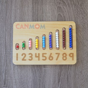 Montessori learning numbers 1-9 bead bars and number board | Montessori math materials | preschool | gift for children | homeschool