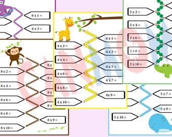 Multiplication worksheet  / Montessori math worksheet / multiplication table practice / times table /