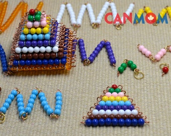 Montessori colored bead set / prep for multiplication / Math material / skip counting/educational material / homeschooler