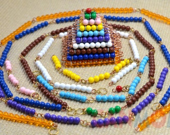 Montessori short bead chains / Math educational learning material / times table / homeschooler / kids gift