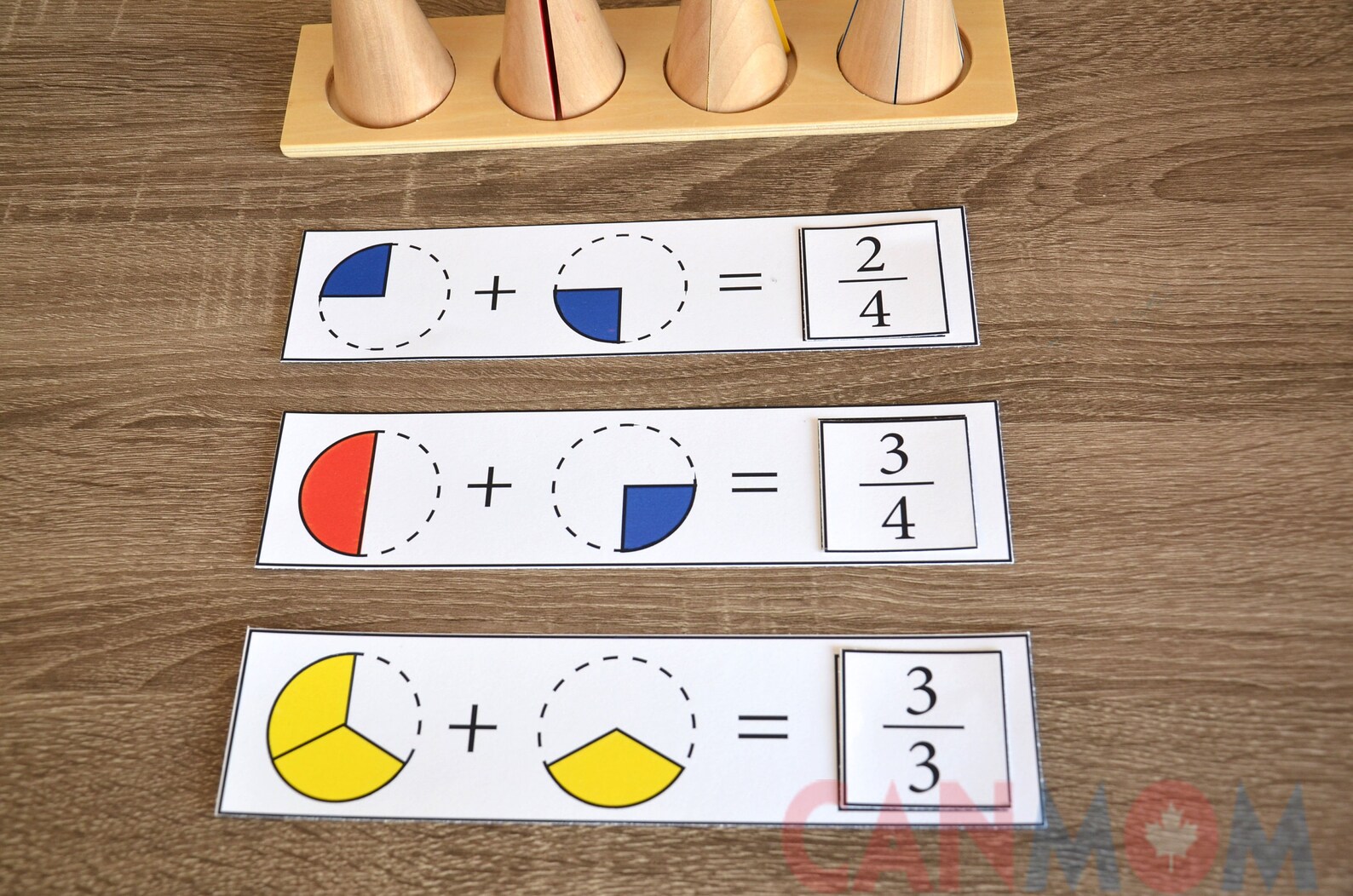 Montessori Fraction task card / Fraction worksheet / Common | Etsy